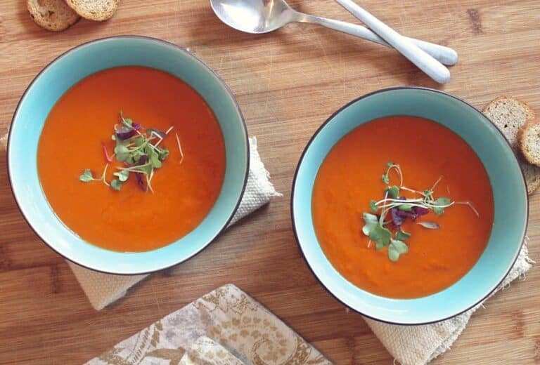 microgreens carrot ginger soup