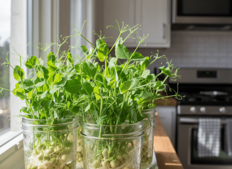 growing pea shoots in water