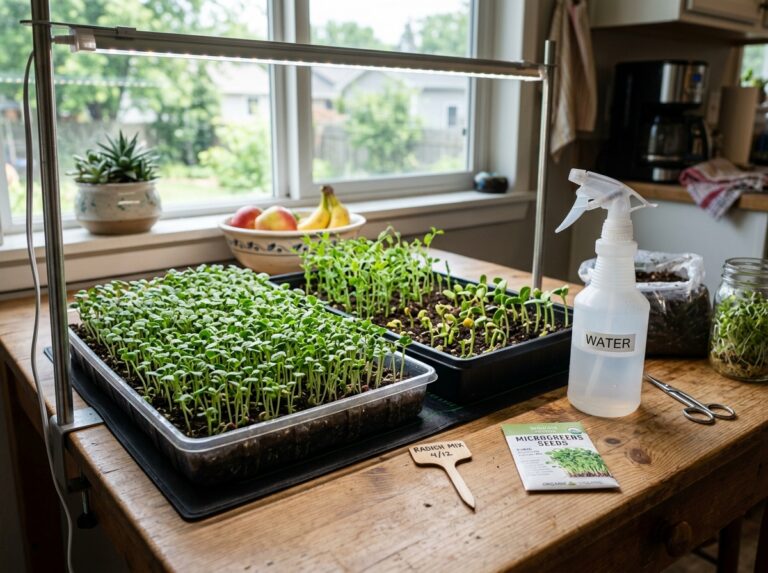 DIY microgreens growing setup