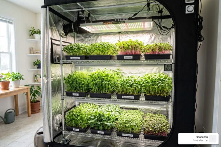 microgreens grow tent setup